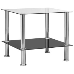vidaXL Tavolino Trasparente 45x50x45 cm in Vetro Temperato