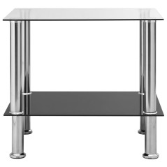 vidaXL Tavolino Trasparente 45x50x45 cm in Vetro Temperato