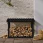 Portalegna Nero 108x64,5x77 cm in Legno Massello di Pino Portalegna Nero 108x64,5x77 cm in Legno Massello di Pino