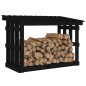 Portalegna Nero 108x64,5x77 cm in Legno Massello di Pino Portalegna Nero 108x64,5x77 cm in Legno Massello di Pino