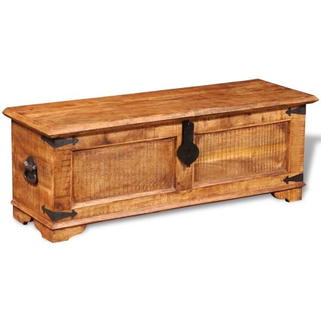 vidaXL Cassapanca di Stoccaggio in Legno Ruvido di Mango 