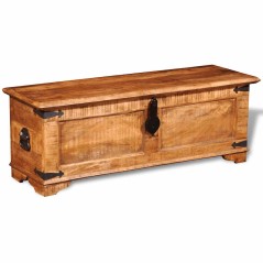 vidaXL Cassapanca di Stoccaggio in Legno Ruvido di Mango 