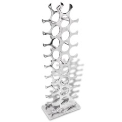 vidaXL Portavini in Alluminio Argento 27 Bottiglie