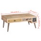 vidaXL Tavolino Salotto con Cassetti Legno Massello Mango 105x55x41 cm vidaXL Tavolino Salotto con Cassetti Legno Massello Mango 105x55x41 cm