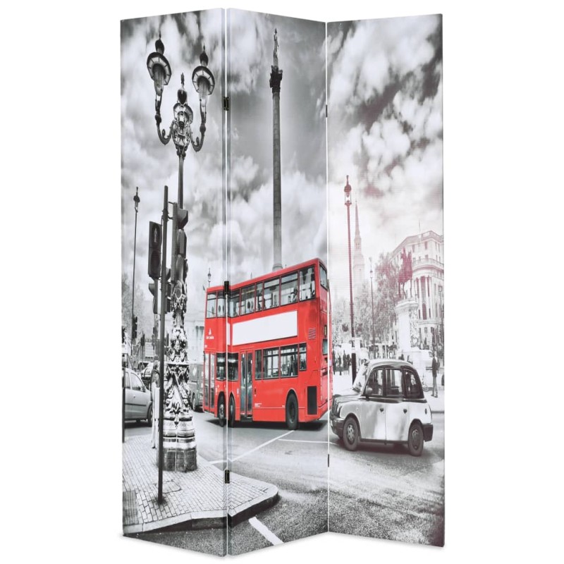 vidaXL Paravento Pieghevole 120x170 cm Stampa Bus Londra Bianco e Nero vidaXL Paravento Pieghevole 120x170 cm Stampa Bus Londra Bianco e Nero