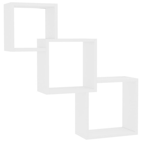 vidaXL Mensole a Muro Cubiche Bianche 68x15x68 cm Legno Multistrato