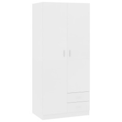  vidaXL Armadio Bianco 80x52x180 cm in Legno Multistrato