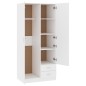 vidaXL Armadio Bianco 80x52x180 cm in Legno Multistrato vidaXL Armadio Bianco 80x52x180 cm in Legno Multistrato