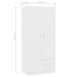 vidaXL Armadio Bianco 80x52x180 cm in Legno Multistrato vidaXL Armadio Bianco 80x52x180 cm in Legno Multistrato