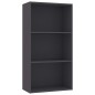 vidaXL Libreria a 3 Ripiani Grigia 60x30x114 cm in Legno Multistrato vidaXL Libreria a 3 Ripiani Grigia 60x30x114 cm in Legno Multistrato