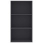 vidaXL Libreria a 3 Ripiani Grigia 60x30x114 cm in Legno Multistrato vidaXL Libreria a 3 Ripiani Grigia 60x30x114 cm in Legno Multistrato