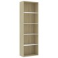 vidaXL Libreria 5 Ripiani Bianco Rovere Sonoma 60x30x189cm Multistrato vidaXL Libreria 5 Ripiani Bianco Rovere Sonoma 60x30x189cm Multistrato