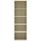 vidaXL Libreria 5 Ripiani Bianco Rovere Sonoma 60x30x189cm Multistrato vidaXL Libreria 5 Ripiani Bianco Rovere Sonoma 60x30x189cm Multistrato