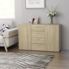 vidaXL Credenza Rovere Sonoma 120x35,5x75 cm in Legno Multistrato