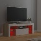 vidaXL Mobile Porta TV con Luci LED Bianco e Rovere Sonoma 120x35x40cm vidaXL Mobile Porta TV con Luci LED Bianco e Rovere Sonoma 120x35x40cm