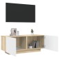 vidaXL Mobile TV Bianco e Rovere Sonoma 100x35x40 cm Legno Multistrato vidaXL Mobile TV Bianco e Rovere Sonoma 100x35x40 cm Legno Multistrato