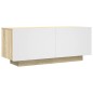 vidaXL Mobile TV Bianco e Rovere Sonoma 100x35x40 cm Legno Multistrato vidaXL Mobile TV Bianco e Rovere Sonoma 100x35x40 cm Legno Multistrato