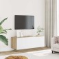 vidaXL Mobile TV Bianco e Rovere Sonoma 100x35x40 cm Legno Multistrato vidaXL Mobile TV Bianco e Rovere Sonoma 100x35x40 cm Legno Multistrato