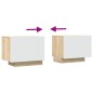 vidaXL Mobile TV Bianco e Rovere Sonoma 100x35x40 cm Legno Multistrato vidaXL Mobile TV Bianco e Rovere Sonoma 100x35x40 cm Legno Multistrato