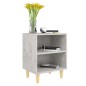 vidaXL Comodini Gambe in Legno Massello 2pz Grigio Cemento 40x30x50 cm vidaXL Comodini Gambe in Legno Massello 2pz Grigio Cemento 40x30x50 cm