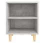 vidaXL Comodini Gambe in Legno Massello 2pz Grigio Cemento 40x30x50 cm vidaXL Comodini Gambe in Legno Massello 2pz Grigio Cemento 40x30x50 cm