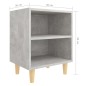 vidaXL Comodini Gambe in Legno Massello 2pz Grigio Cemento 40x30x50 cm vidaXL Comodini Gambe in Legno Massello 2pz Grigio Cemento 40x30x50 cm