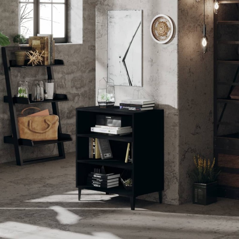 vidaXL Credenza Nera 57x35x70 cm in Legno Multistrato