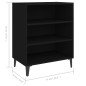 vidaXL Credenza Nera 57x35x70 cm in Legno Multistrato