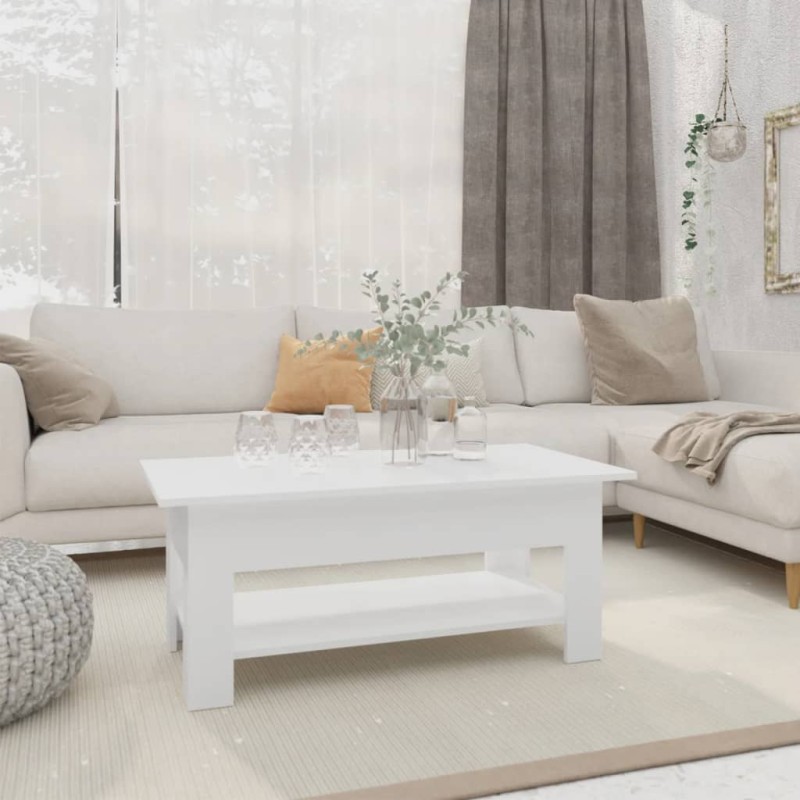 vidaXL Tavolino da Salotto Bianco 102x55x42 cm in Truciolato vidaXL Tavolino da Salotto Bianco 102x55x42 cm in Truciolato