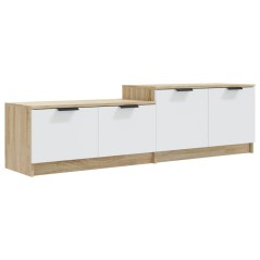 vidaXL Mobile TV Bianco Rovere Sonoma 158,5x36x45 cm Legno Multistrato