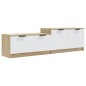vidaXL Mobile TV Bianco Rovere Sonoma 158,5x36x45 cm Legno Multistrato vidaXL Mobile TV Bianco Rovere Sonoma 158,5x36x45 cm Legno Multistrato