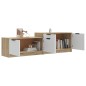 vidaXL Mobile TV Bianco Rovere Sonoma 158,5x36x45 cm Legno Multistrato vidaXL Mobile TV Bianco Rovere Sonoma 158,5x36x45 cm Legno Multistrato