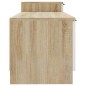 vidaXL Mobile TV Bianco Rovere Sonoma 158,5x36x45 cm Legno Multistrato vidaXL Mobile TV Bianco Rovere Sonoma 158,5x36x45 cm Legno Multistrato