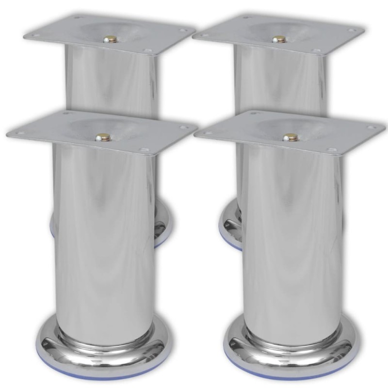 Set 4 gambe rotonde per sofa cromate 120 mm Set 4 gambe rotonde per sofa cromate 120 mm