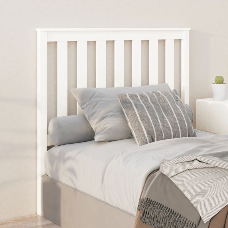 vidaXL Testiera per Letto Bianca 106x6x101cm in Legno Massello di Pino vidaXL Testiera per Letto Bianca 106x6x101cm in Legno Massello di Pino