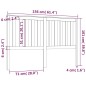 vidaXL Testiera per Letto 156x6x101 cm in Legno Massello di Pino vidaXL Testiera per Letto 156x6x101 cm in Legno Massello di Pino