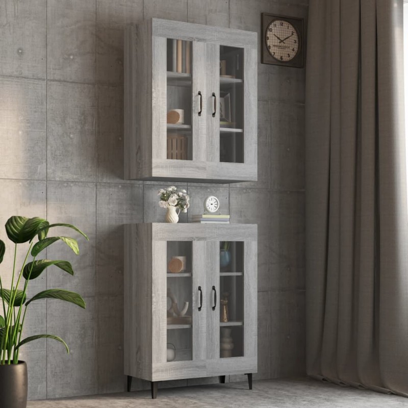 Armadietto Pensile a Parete Grigio Sonoma 69,5x34x90 cm Armadietto Pensile a Parete Grigio Sonoma 69,5x34x90 cm