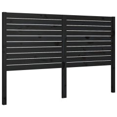 vidaXL Testiera per Letto Nera 186x4x100 cm in Legno Massello di Pino
