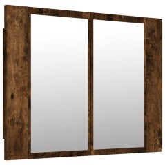 vidaXL Mobile a Specchio LED Rovere Fumo 60x12x45 cm Legno Multistrato