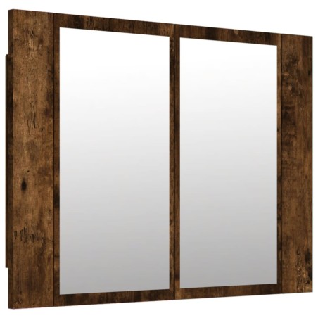 vidaXL Mobile a Specchio LED Rovere Fumo 60x12x45 cm Legno Multistrato