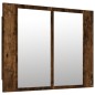 vidaXL Mobile a Specchio LED Rovere Fumo 60x12x45 cm Legno Multistrato