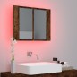 vidaXL Mobile a Specchio LED Rovere Fumo 60x12x45 cm Legno Multistrato