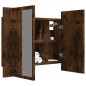 vidaXL Mobile a Specchio LED Rovere Fumo 60x12x45 cm Legno Multistrato