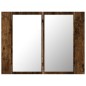 vidaXL Mobile a Specchio LED Rovere Fumo 60x12x45 cm Legno Multistrato