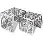 vidaXL Set 2 Tavolini Quadrati Alluminio Argento vidaXL Set 2 Tavolini Quadrati Alluminio Argento