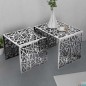 vidaXL Set 2 Tavolini Quadrati Alluminio Argento vidaXL Set 2 Tavolini Quadrati Alluminio Argento