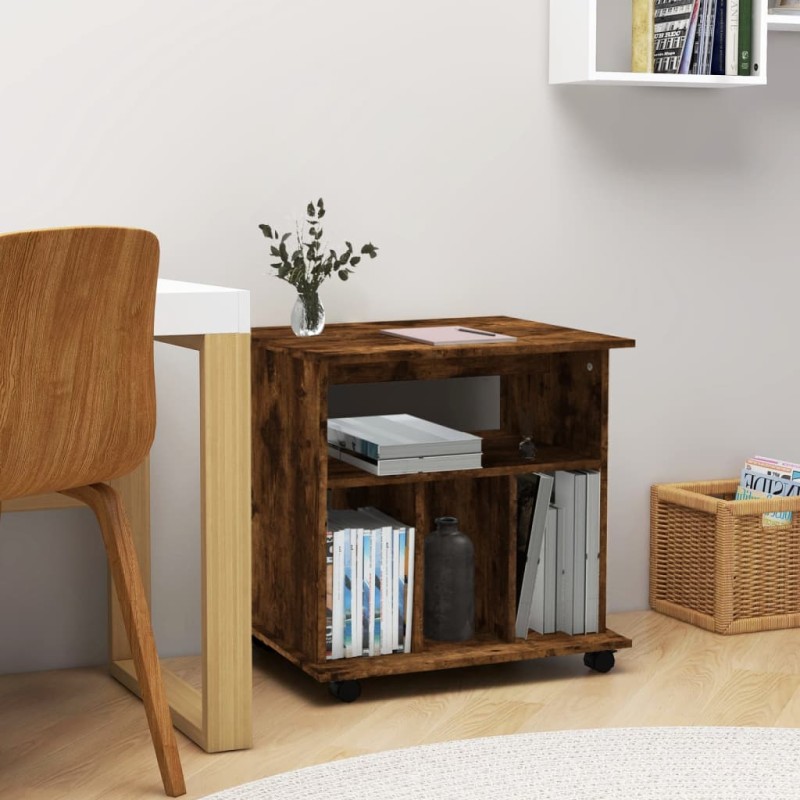 vidaXL Armadietto con Ruote Rovere Fumo 60x45x60 cm Legno Multistrato vidaXL Armadietto con Ruote Rovere Fumo 60x45x60 cm Legno Multistrato