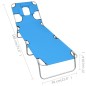 vidaXL Lettino Prendisole Pieghevole Poggiatesta Acciaio Blu Turchese vidaXL Lettino Prendisole Pieghevole Poggiatesta Acciaio Blu Turchese