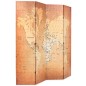 vidaXL Paravento Pieghevole 160x170 cm Stampa Mappa del Mondo Giallo vidaXL Paravento Pieghevole 160x170 cm Stampa Mappa del Mondo Giallo