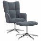 vidaXL Sedia Relax con Poggiapiedi Grigio Scuro in Velluto vidaXL Sedia Relax con Poggiapiedi Grigio Scuro in Velluto
